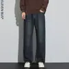 Nuevos Jeans Lavados para Hombre Estilo Americano Antidesvanecimiento Moda Tendencia Sueltos Rectos Casuales Pantalones Largos de Mezclilla para Hombre