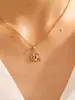 Colar de Diamante Brilhante Simples Europeu e Americano Design Micro-Cravejado Zircônia High-End em Forma de Coração Versátil Exquisito Corrente de Clavícula Coração Eterno para Mulheres