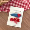 Grampo de Cabelo com Estampa de Frutas em Jeans, Estilo Doce e Cool, Grampo Versátil Sem Costura para Franja de Meninas, Grampo Lateral para Estudantes, Grampo Doce para Cabelo Solto