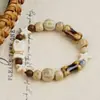 Pulsera de Cerámica de Jingdezhen, Regalo de Estilo Chino Tradicional, Tejida a Mano, Fresca y Versátil para Niñas, Nueva Pulsera de Hilo de Cerámica Estilo Chino