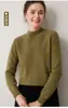 Suéter de punto versátil para mujer, 100% cachemir, cuello semi-alto, nuevo para Otoño/Invierno, grueso, capa base de manga larga