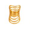 Anillo de dedo con forma de hueso de oro real chapado en acero inoxidable exagerado retro con línea hueca multicapa para viajeros de moda europea y americana