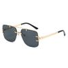 Nuevos lentes de sol clásicos de moda sin montura ins moda europea y americana exquisitos simples cuadrados doble puente versátiles