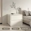 Mesita de noche multifuncional estilo crema pequeña de madera maciza para dormitorio, simple, moderna, creativa, minimalista, lujo ligero avanzado, almacenamiento