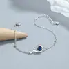Pulsera de amor con zirconita de 8 palabras para mujer, plata de ley 925, diseño personalizado, pulsera de zirconita colorida, joyería simple de plata estilo Ins