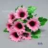 Suministro de fábrica simulación 7 flores pequeñas de girasol 7cm ramo de girasol decoración del hogar sala de estar mano de niño