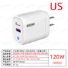 Cargador de teléfono móvil con puerto USB único transfronterizo, cargador de 120W, Europa, América y Gran Bretaña, acuerdo completo, cabezal de carga rápida, color amarillo ámbar
