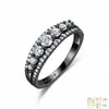 Anillo de Plata de Ley S925 con Moissanita Completa, Racimo de Flores, Semicírculo, Tres Capas Densamente Incrustadas, Anillo de Extremo Cerrado con Moissanita, Superventas Transfronteriza