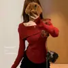 Elegante top de punto estilo francés, sin hombros, para mujer, nuevo suéter de otoño/invierno, moderno y versátil