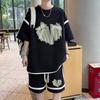 Conjunto Casual Fino de Manga Curta para Homens Verão 2026, Conjunto de Roupas Masculinas Estilo Hong Kong, Conjunto Elegante de Duas Peças