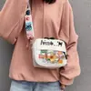 Bolso de mujer con estampado de dibujos animados, bonito y divertido bolso cuadrado pequeño, a la moda, suave y bandolera para chica, 2024