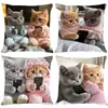 Capas de Almofada de Animais Fofos Novas Transfronteiriças para Usar com Celulares, Decorações de Festa de Gatos, Capas de Almofada de Sofá para Sala de Estar Atacado