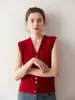 ¡Simple pero Sofisticado! Chaleco Elegante de Cachemira para Mujer Estilo Otoño e Invierno, Cárdigan Versátil sin Mangas de Cachemira con Múltiples Botones