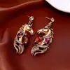 Pendientes de botón con forma de poni del Año del Zodiaco, con tachuelas de diamante, estilo vintage retro, pendientes de botón de lujo ligero, pendientes de alta gama
