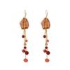 Pendientes Largos de Gancho de Cristal Rojo para Oreja Pendientes de Año Nuevo Comercio Exterior Fábrica de Guangzhou Venta al por Mayor Guangdong Joyería Transfronteriza