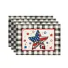 La Serie más Vendida de Temu para el Día de la Independencia Estrella Patrón Patriótico Lino Estampado Decoración de Mesa Tela Manteles Individuales Manteles Individuales Estilo Occidental