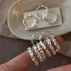 Anillo texturizado de plata de ley S925 para mujer, estilo minimalista, versátil de nicho, de alta gama, abierto ajustable, nueva joyería