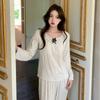Pijama Puro Estilo Lust para Mulheres na Primavera, Outono e Verão, Pijama Macio Simples e Elegante com Bojo, Roupa de Casa Justa Puro Estilo Lust