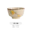 Tigela Cerâmica Retrô Cor Sob Esmalte Louça Japonesa Tigela de Arroz Doméstica Tigela de Sopa Tigela de Salada Conjunto de Tigelas Pessoais