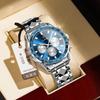Reloj multifuncional para hombre de marca suiza, correa de acero, reloj de cuarzo luminoso, transmisión en vivo, explosiones de comercio exterior, una generación de cabello