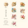 Fita Adesiva Dia Lindo - Série Como Flores em Flor, Material para Decoração de Diário com Tema de Plantas, 6 Designs de Adesivos Reutilizáveis