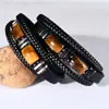 Pulseira Retrô Olho de Tigre Transfronteiriça Explosão da Amazonia Pulseira Multicamadas de Aço Inoxidável Fivela Magnética Anel Pulseira Masculina