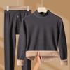 [Terciopelo de camello grueso] conjunto de ropa interior térmica de otoño e invierno de cuello medio alto para hombre y mujer, afelpado y grueso, resistente al frío, ropa de otoño, pantalones largos