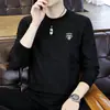 Sudadera para hombre, nueva marca de moda de otoño, camiseta elegante de manga larga, top básico casual europeo de alta gama para hombre