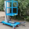 Vehículo de trabajo aéreo pequeño con elevador hidráulico móvil, elevador de mástil único de aleación de aluminio