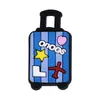 Amuletos para zapatos tipo zueco en tonos azules, hebillas para zapatos de flor de patineta oceánica de dibujos animados, hebillas decorativas para bricolaje, caucho blando de PVC, exclusivamente para ventas transfronterizas
