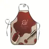 Delantal de Peluquería Transfronterizo, Delantal Anti-Suciedad para Artista de Pestañas y Uñas, Delantal de Cocina, Delantal Personalizado de Moda con Estampado de Labial