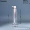 Fábrica em estoque PET grande capacidade 1000ml transparente garrafa de plástico shampoo gel de banho emulsão engarrafada