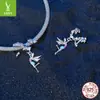 Pingente de prata céu estrelado original dia e noite elfo pulseira diy acessórios de miçangas estilo fada fantástica pingente de prata de lei s925