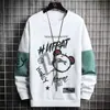 Sudadera Juvenil para Hombre Primavera y Otoño Versátil Camiseta de Manga Larga 2024 Nuevo Top Delgado Estudiante Cuello Redondo Camiseta Básica
