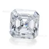 Pedra Solta de Moissanita Branca Chanfrada Quadrada Corte Asscher 0,5-3 Quilates Pedra Solta de Alta Qualidade Testada com Caneta de Diamante