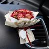 Ramo de Rosas Secas para Coche Adornos para Salida de Aire Flor Eterna Adornos para Coche Girasol Regalo de Mano Adornos de Cumpleaños