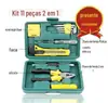 Conjunto de 11 peças de chave de fenda de cabeça dupla conjunto de ferramentas de ferragens conjunto manual de caixa de ferramentas combinada bolsa de presente pequena 12