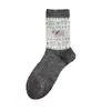 Meias de Lã Fair Isle para Outono e Inverno para Mulheres, Espessas e Quentes, Meias de Cano Médio com um Estilo Étnico Vintage, Meias Largas