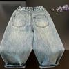 Pantalones Vaqueros de Primavera y Otoño para Niños y Niñas Moda Infantil Estilo Coreano Retro Dibujos Animados Bordados Rectos Marca Tendencia Elegante