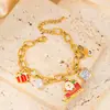 Collar de Navidad para Mujer Pendientes de Acero de Titanio de Alto Sentido Colgante de Trineo y Reno Adornos de Árbol de Navidad de Moda Pulsera de Navidad