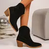 2026 Nuevas Botas Martin de Mezclilla Retro para Otoño/Invierno de Exportación con Punta, Estilo Occidental Británico que Aumenta la Altura para Mujer