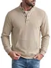 Ropa de hombre de AliExpress transfronteriza tejido gofrado bolsillo tridimensional cuello alto polo manga larga TK talla grande sudadera para deportes al aire libre