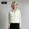 Colete acolchoado feminino com gola alta de penugem de pato branca, novo modelo 2026, jaqueta de plumas leve e quente para mulheres