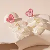 Pendientes Acrílicos con Forma de Corazón de Resina Estilo Resort, Súper Estilo Hada, Dulces y Elegantes, Pendientes de Nicho de Alta Gama para Mujer