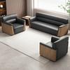 Sofá de Oficina de Alta Gama Combinación de Mesa de Café Sala de Recepción VIP Juego de Sofás de Cuero Área de Recepción Muebles de Oficina de Lujo Ligero