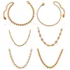 Diseñador Europeo y Americano Pequeño Plátano Geométrico Gama Alta Femenino Ins Collar Cadena de Clavícula Acero Inoxidable Chapado en Oro de 18K Joyería