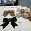 Corea del Sur Dulce Nuevo Estilo Chanel Tela de Punto Lazo Felpa Cuadrado Diamante Pinza Primavera Horquilla Accesorios para el Cabello de Alta Gama