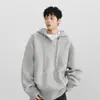 Tejido de punto con capucha y cuello en V de peso pesado 900 g para hombres y mujeres, Chaqueta de punto de estilo perezoso de invierno, Top holgado relajado para pareja