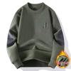 Camisa básica informal de marca de moda para hombre, de polar de doble cara, combinable con todo, camisa básica de manga larga gruesa con forro polar para otoño e invierno.