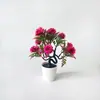 Planta artificial decorativa de pino de bienvenida en maceta para interior y exterior, nuevo arreglo de estilo chino para estudio y sala de estar, flores artificiales, plantas verdes, bonsái, maceta pequeña